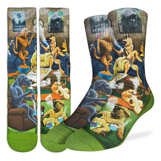 Men's Dogs Smoking Weed Socks: Shoe Size 8-13