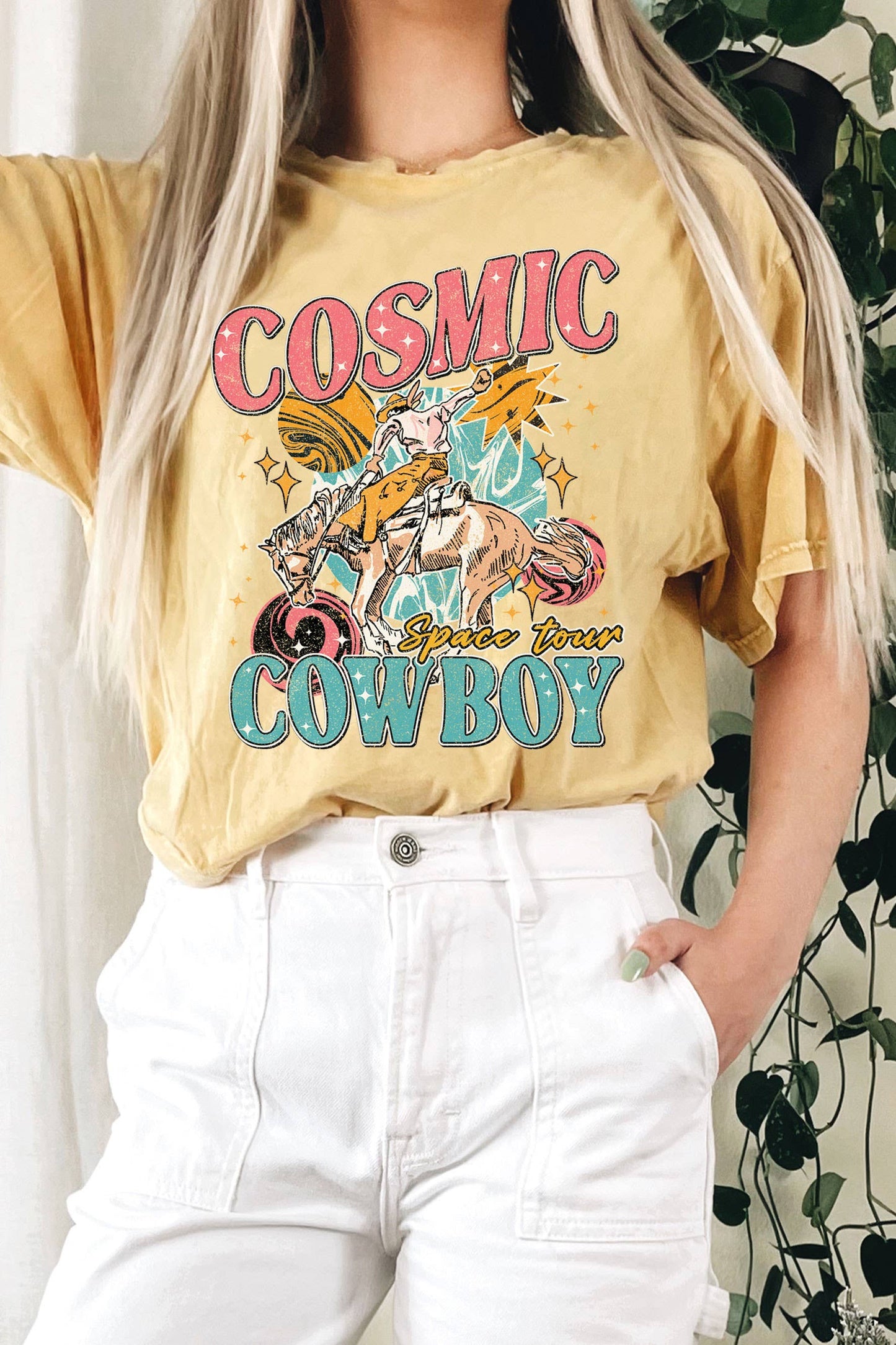 COSMIC COWBOY LONG CROP TOP : COCOA