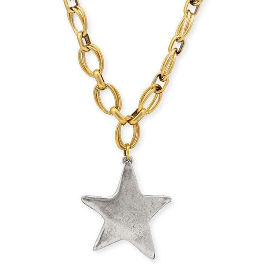 BRACHA STAR SHINE 2 TONE NECKLACE