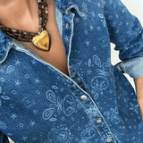 BRACHA 531 WHITT HEART NECKLACE