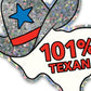 101% Texan Die Cut Sticker