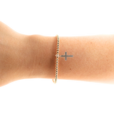 Cross Gold Charm Bracelet: Standard 6.75 inch