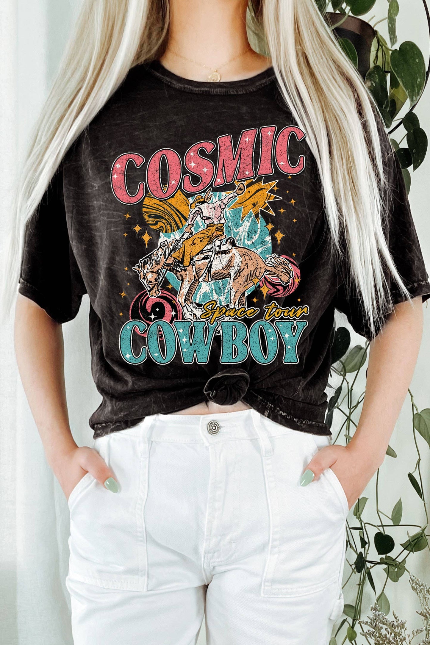 COSMIC COWBOY LONG CROP TOP : COCOA