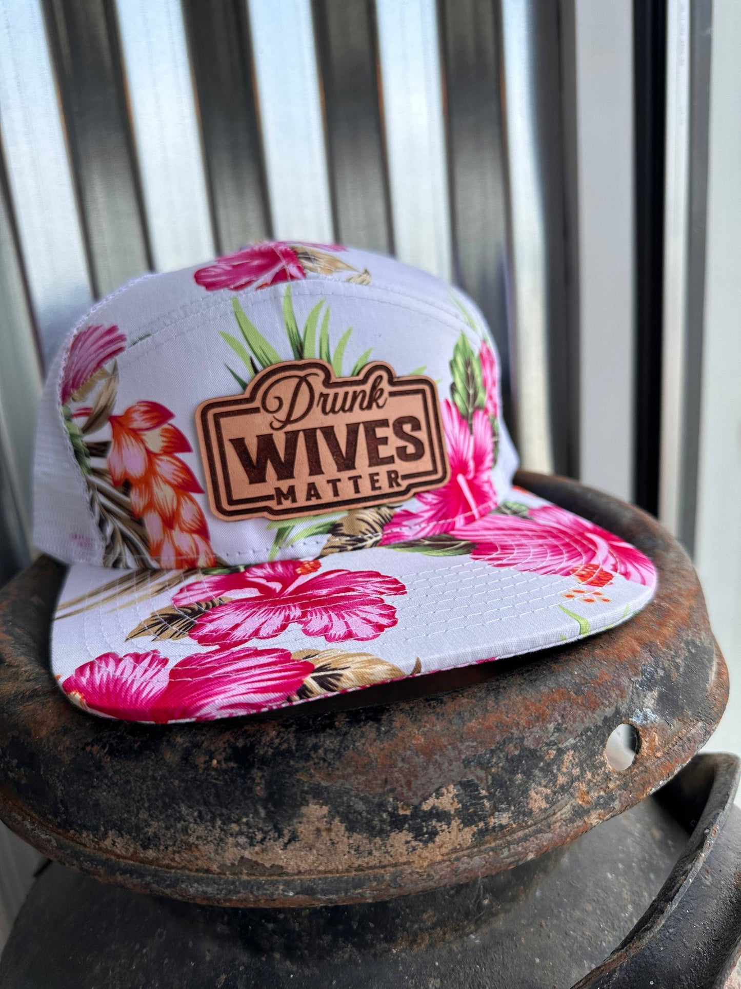 Drunk wives matter hat: Pink Hawaiian
