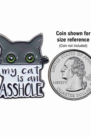My Cat is an Asshole Enamel Pin with Metal Frame