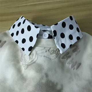 Diamond Studded Detachable Shirt Collar: Red / One_size