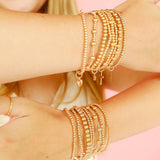 Cross Gold Charm Bracelet: Standard 6.75 inch