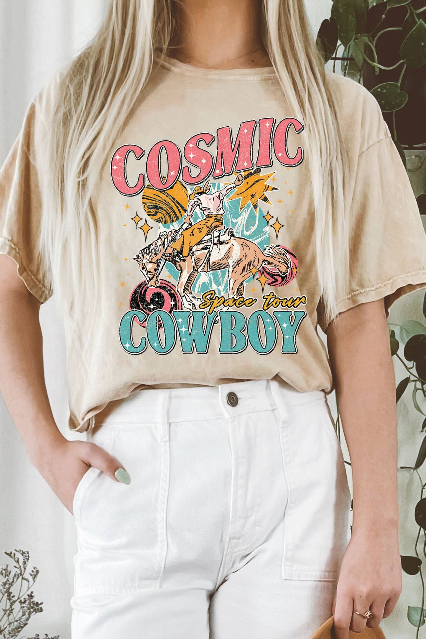COSMIC COWBOY LONG CROP TOP : COCOA