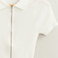 X SHORT TOP w/ZIPPER 754 White ~ LARGE