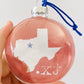 Waxahachie Texas State With Star See-Through Glass Ornament