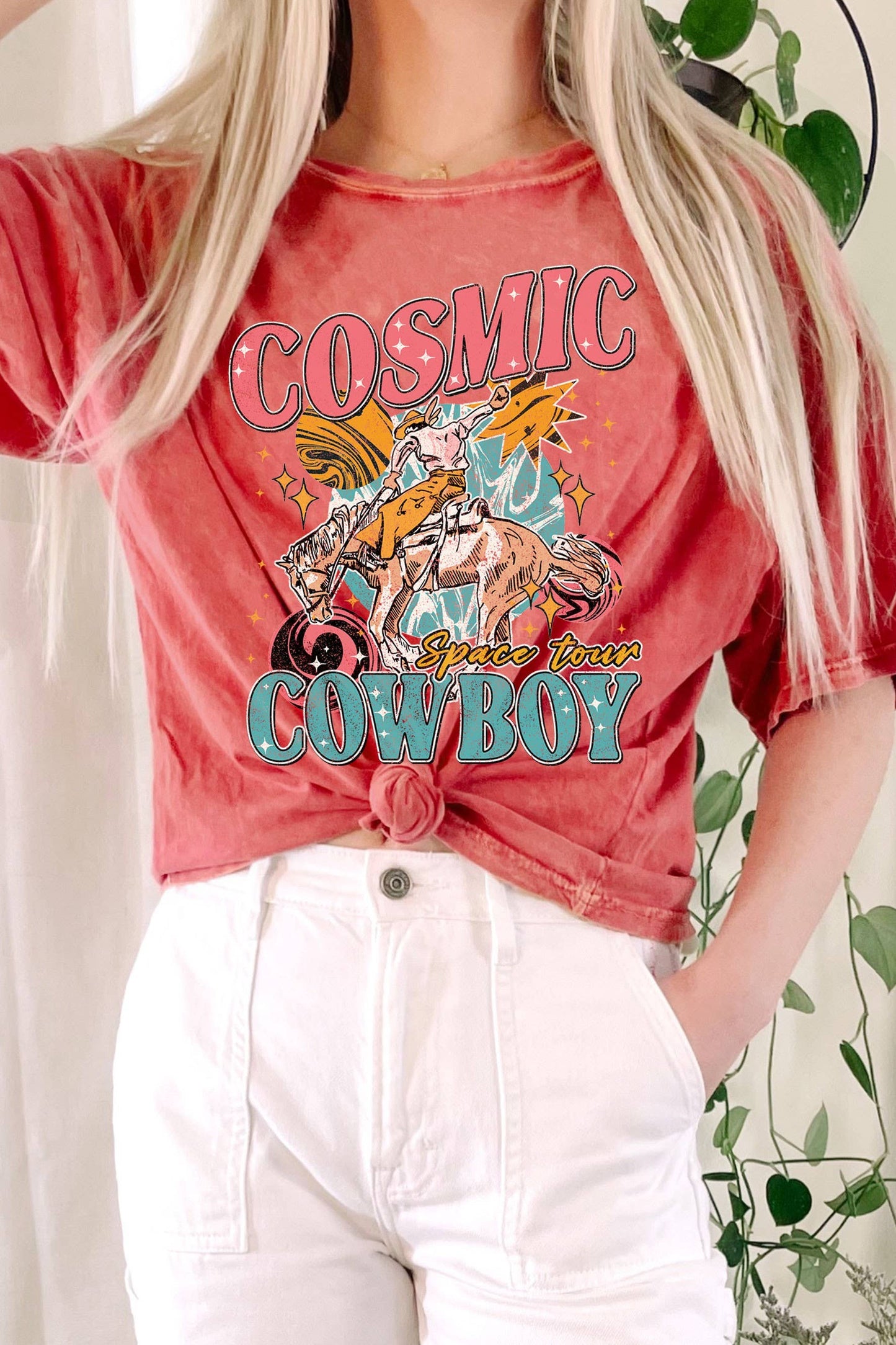 COSMIC COWBOY LONG CROP TOP : COCOA