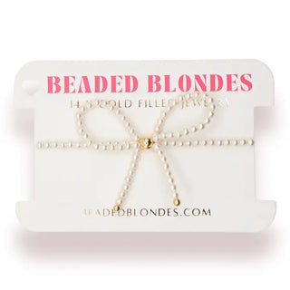 Beaded Blonde Pearl Bow Collection