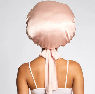 Adjustable Satin Bonnet- Blush