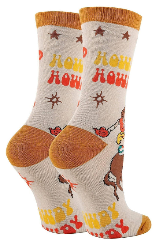 Saddle Up | Women's Western Fun Saying Cowgirl Crew Socks 23507