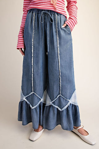 Easel Daisy Chambray Pant 57988