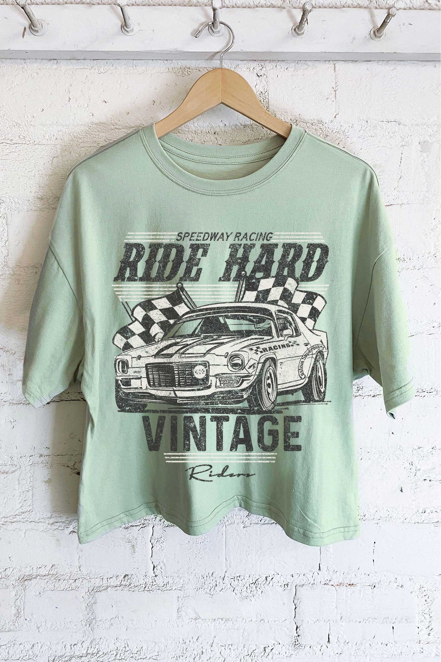 RIDE HARD LONG CROP TOP: STONE
