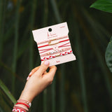 K'LANI "Love" Pink Hearts Hair Tie Bracelets