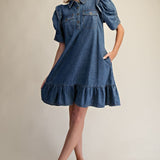 EASEL DINA DENIM DRESS 71929