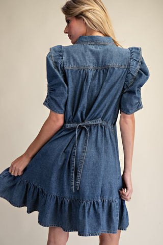EASEL DINA DENIM DRESS 71929 (On Reorder)