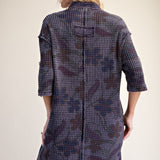 *EASEL BLUEBERRY WAFFLE DRESS 72042