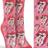 Women's The Rolling Stones, Hot Lips Pop Art Socks: Shoe Size 5-9