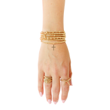 Cross Gold Charm Bracelet: Standard 6.75 inch