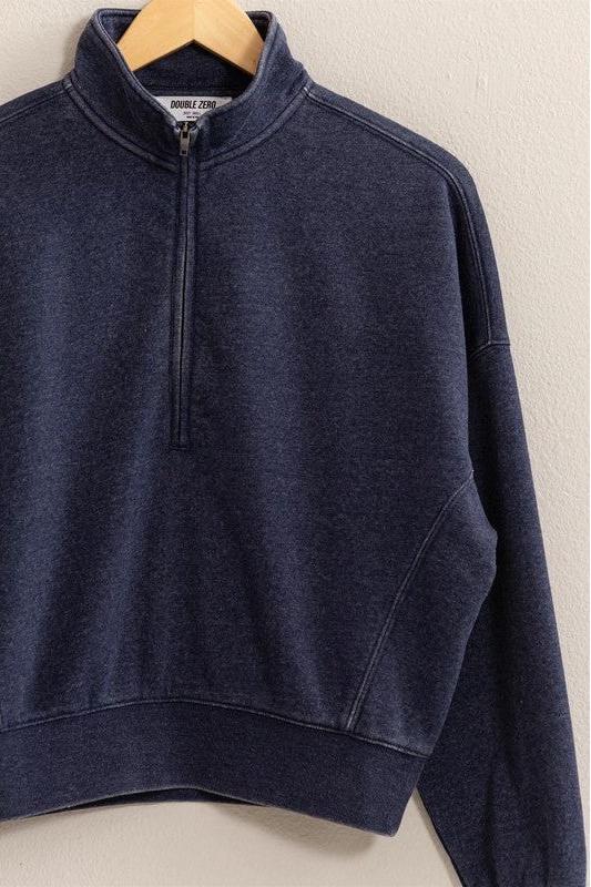 HY NAVY ZIP TOP G078