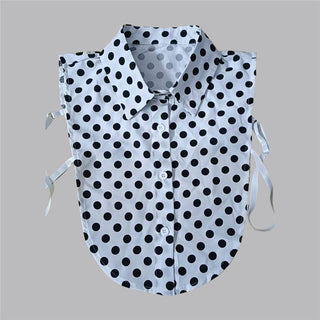 Diamond Studded Detachable Shirt Collar: Red / One_size