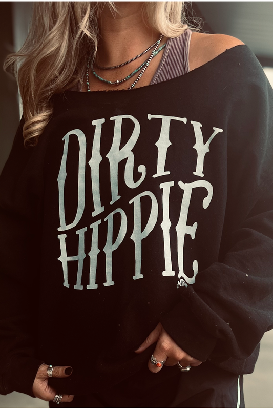 X Dirty Hippie Black Sweatshirt: XXXLarge / CUT NECK