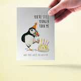 Puffing Bird Birthday - Funny Birthday Card