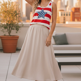 Crystal Striped Star Tank - Rooftop evening styling
