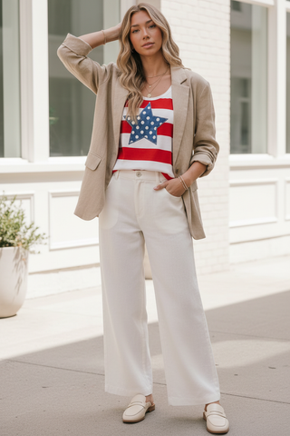 Crystal Striped Star Tank - Urban blazer styling