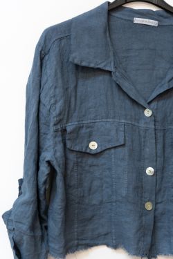 MADE IN ITALY LINEN FRAY EDGE JACKET 2233