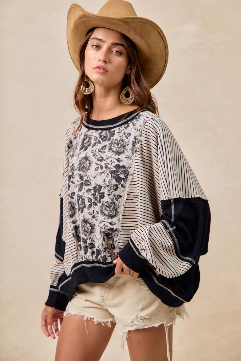 ROSE TWILL TOP 3795 in BLUE