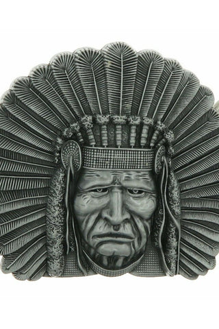Indian Tribal Chief Head  Western Belt Buckle