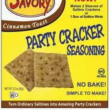Savory Cinnamon Toast Party Cracker Seasoning packaging on a white background