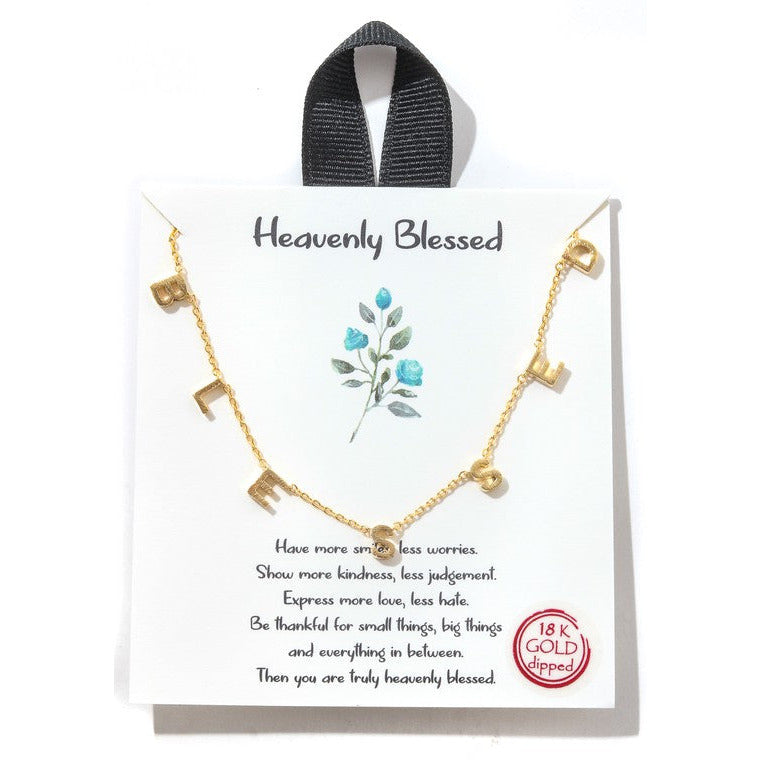 N0589 BLESSED NECKLACE ~ GOLD or SILVER