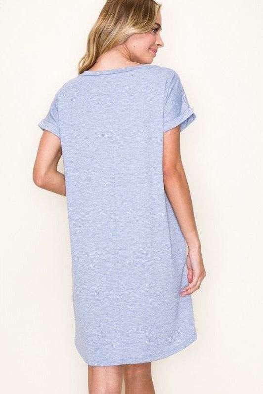 SHANEEN SHORT SLEEVE, SOLID DRESS 71146