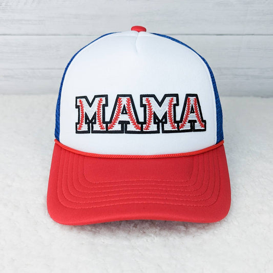 MAMA Baseball Embroidered Patch on Foam Trucker Hat