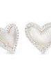 KENDRA SCOTT ARI HEART EARRINGS ~ RHODIUM