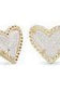 KENDRA SCOTT ARI HEART STUD EARRINGS ~ Gold