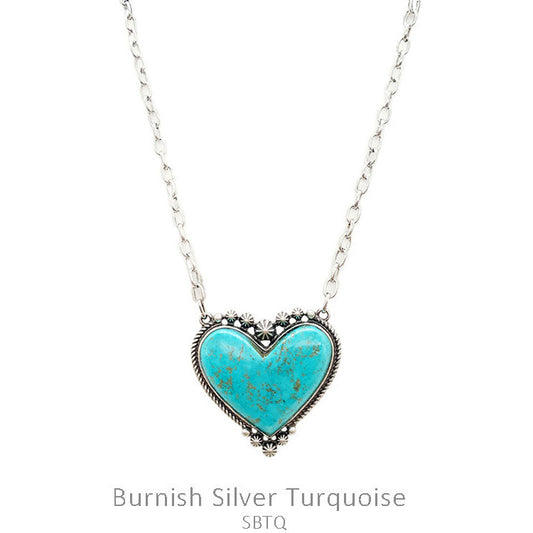 Color Heart Stone Necklace