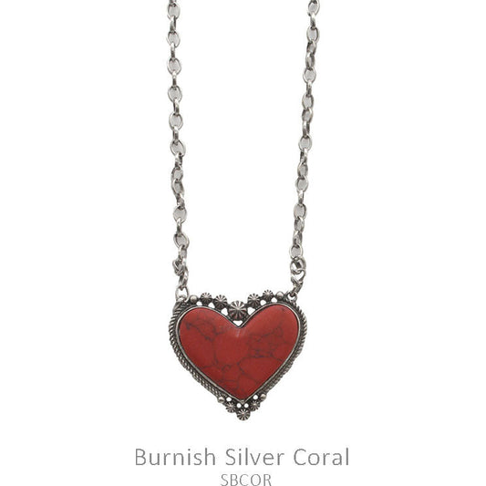 Color Heart Stone Necklace