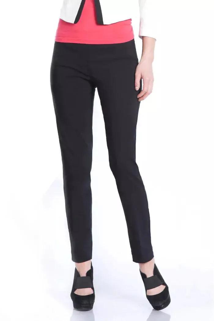 SLIM-SATION PANT by MULTIPLES, Pull-On Ankle w/Pockets BLACK 2623