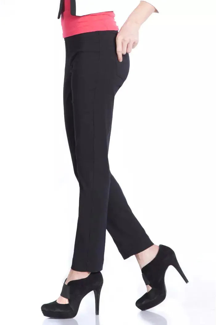 SLIM-SATION PANT by MULTIPLES, Pull-On Ankle w/Pockets BLACK 2623