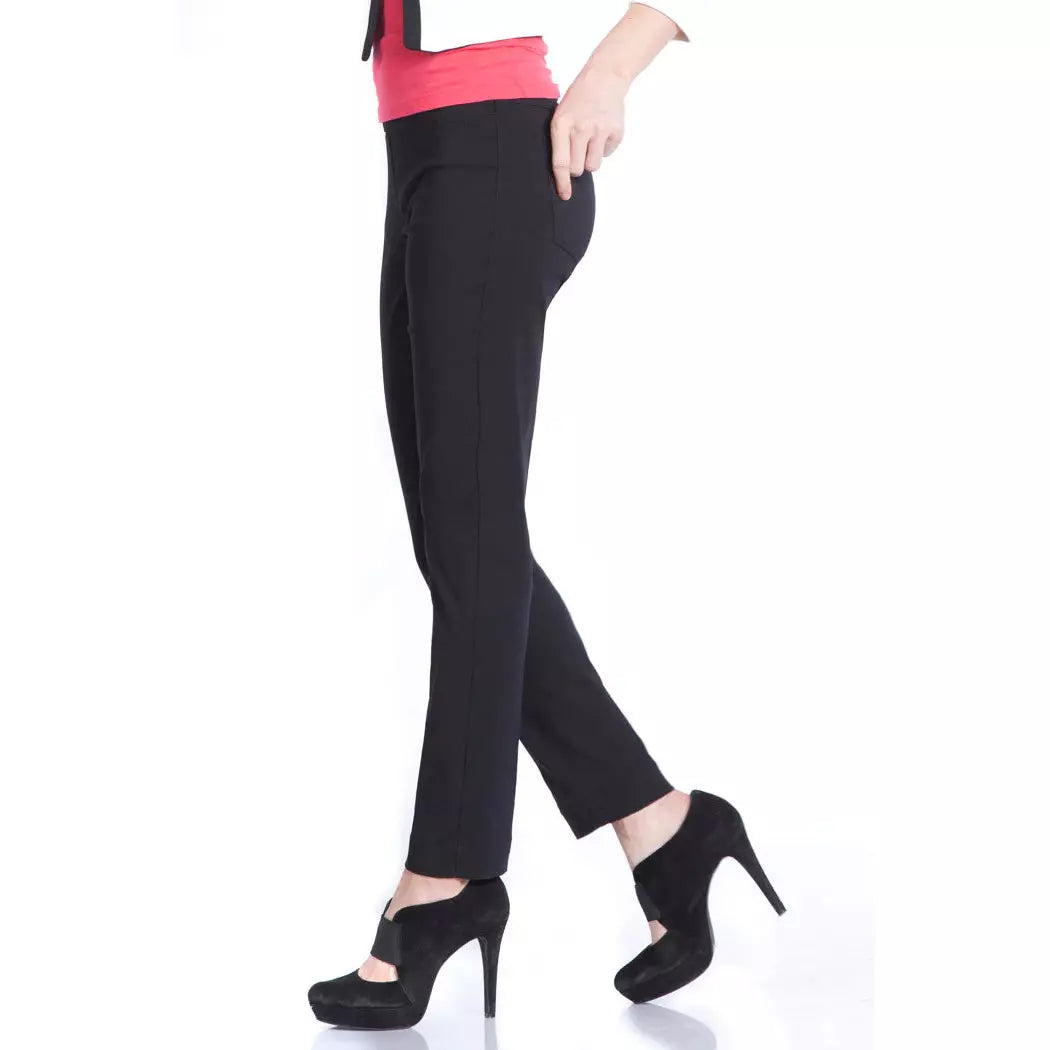 SLIM-SATION PANT by MULTIPLES, Pull-On Ankle w/Pockets BLACK 2623