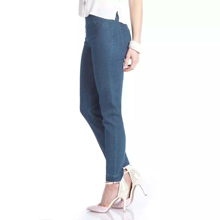 SLIM-SATION PANT by MULTIPLES, Pull-On Ankle w/Pockets in DENIM 2623