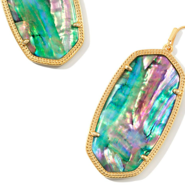 X KENDRA SCOTT FACETED DANIELLE EARRINGS GOLD IVORY MOP