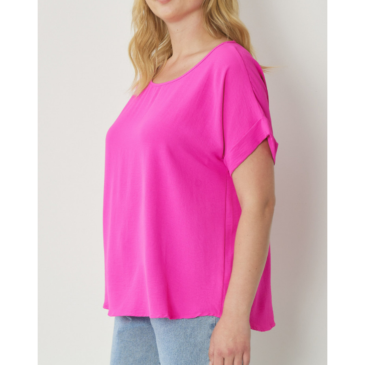 EVERYDAY CUFF TOP HOT PINK 4691