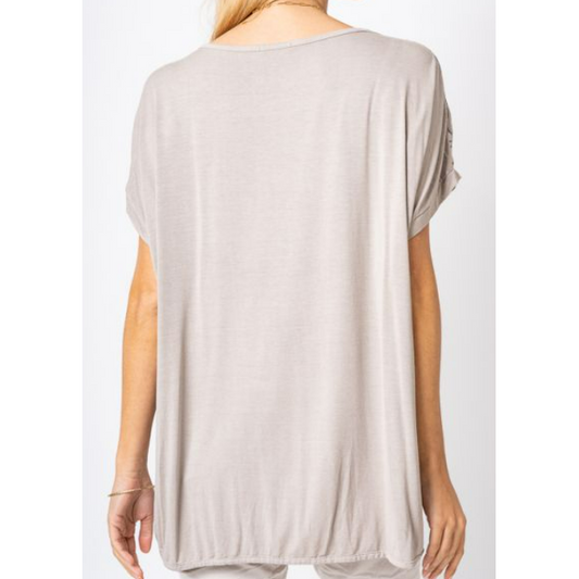MADE IN ITALY SILK TOP 71083 ~ SMALL/MED GREY